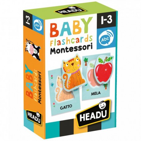 BABY FLASHCARDS MONTESSORI GIOCO EDUCATIVO HEADU IT21666 (ITA)